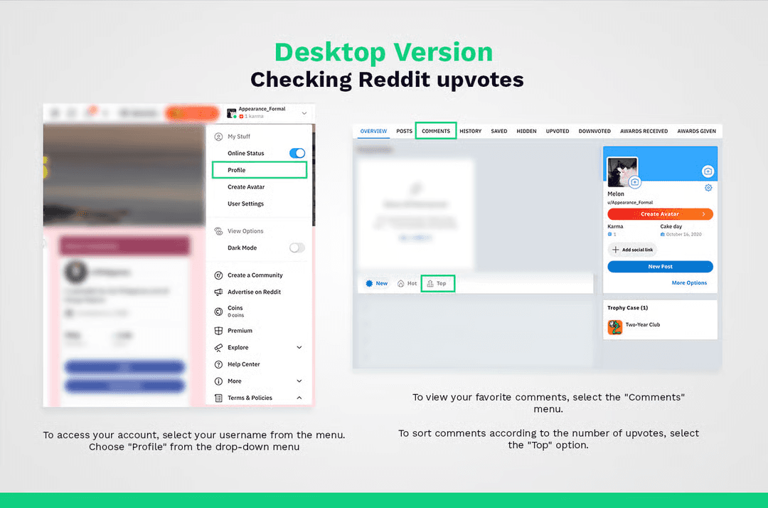 Checking Upvotes on Desktop